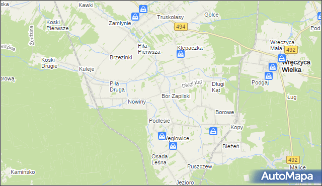 mapa Bór Zapilski, Bór Zapilski na mapie Targeo
