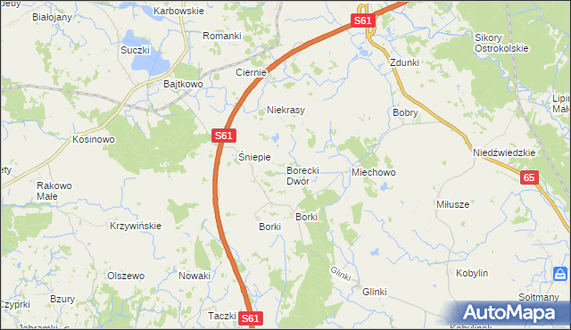 mapa Borecki Dwór, Borecki Dwór na mapie Targeo