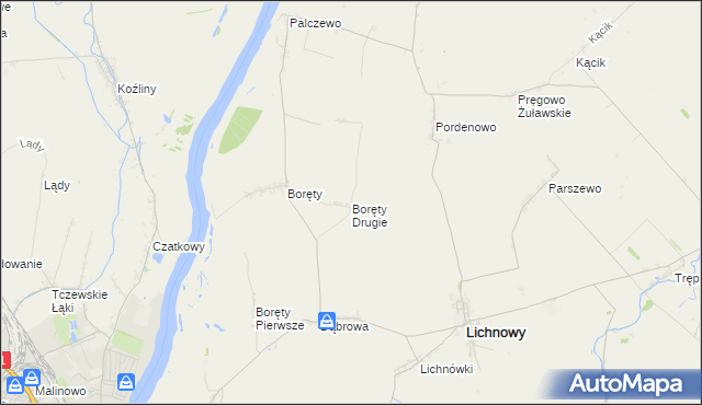 mapa Boręty Drugie, Boręty Drugie na mapie Targeo