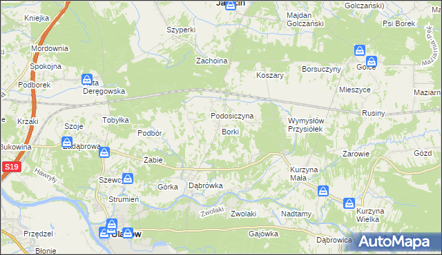 mapa Borki gmina Ulanów, Borki gmina Ulanów na mapie Targeo