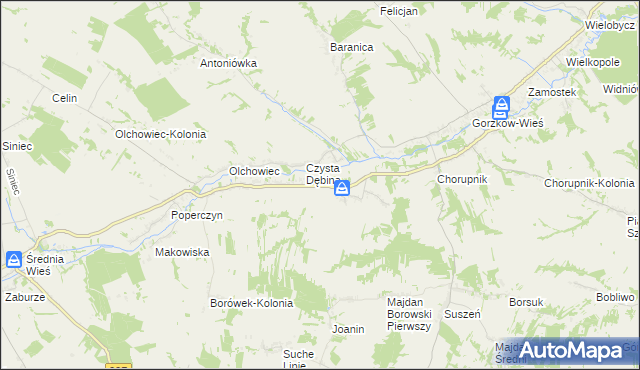 mapa Borów gmina Gorzków, Borów gmina Gorzków na mapie Targeo