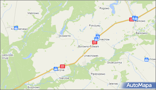mapa Borówno-Folwark, Borówno-Folwark na mapie Targeo