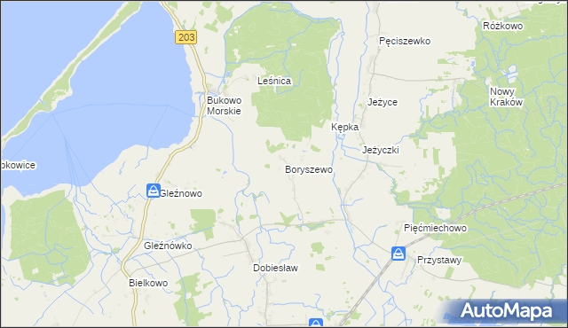 mapa Boryszewo, Boryszewo na mapie Targeo