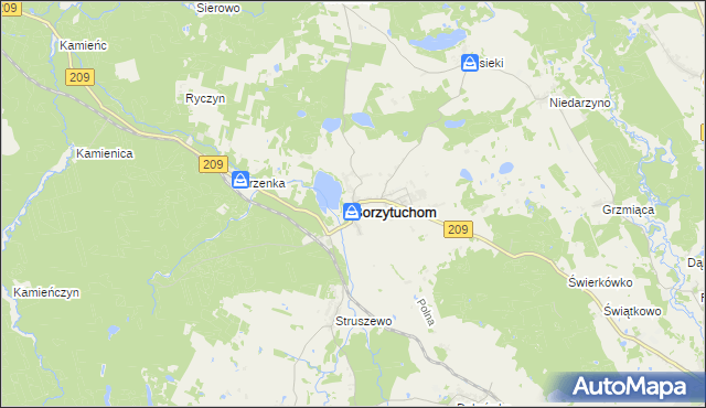 mapa Borzytuchom, Borzytuchom na mapie Targeo