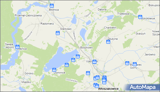 mapa Boszkowo, Boszkowo na mapie Targeo