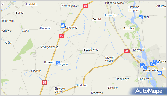 mapa Bożejewice gmina Strzelno, Bożejewice gmina Strzelno na mapie Targeo