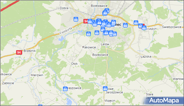 mapa Bożejowice, Bożejowice na mapie Targeo