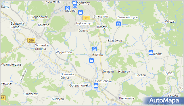 mapa Bożków, Bożków na mapie Targeo