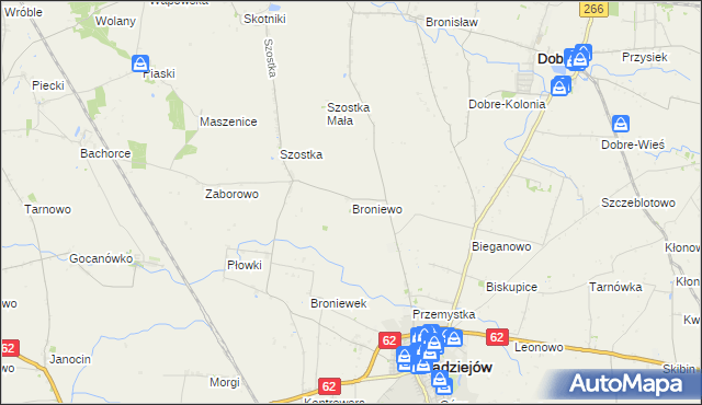 mapa Broniewo gmina Radziejów, Broniewo gmina Radziejów na mapie Targeo