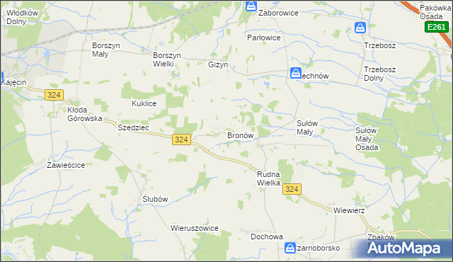 mapa Bronów gmina Góra, Bronów gmina Góra na mapie Targeo