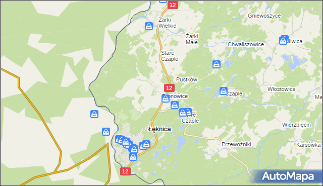 mapa Bronowice gmina Trzebiel, Bronowice gmina Trzebiel na mapie Targeo