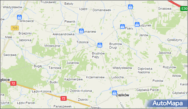 mapa Brudnów Stary, Brudnów Stary na mapie Targeo