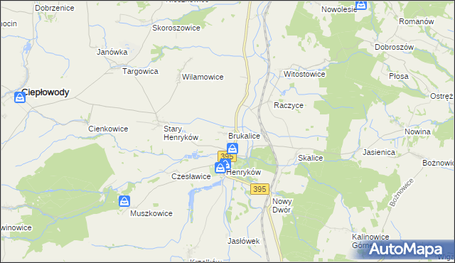 mapa Brukalice, Brukalice na mapie Targeo