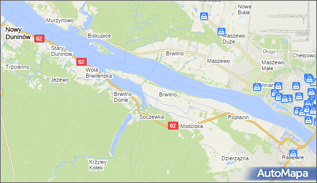 mapa Brwilno gmina Nowy Duninów, Brwilno gmina Nowy Duninów na mapie Targeo