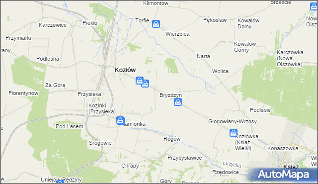 mapa Bryzdzyn, Bryzdzyn na mapie Targeo