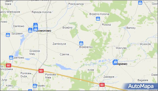 mapa Brzezienko, Brzezienko na mapie Targeo