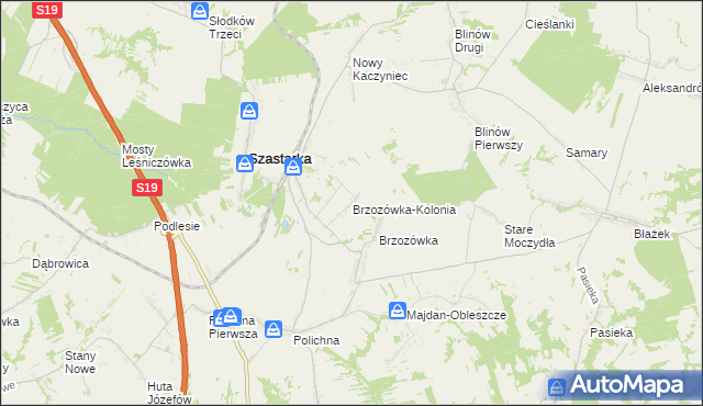 mapa Brzozówka-Kolonia, Brzozówka-Kolonia na mapie Targeo