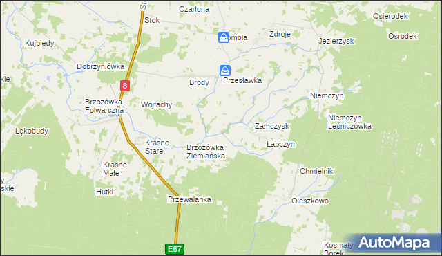 mapa Brzozówka Strzelecka, Brzozówka Strzelecka na mapie Targeo