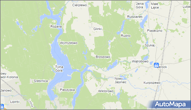 mapa Brzozowo gmina Koronowo, Brzozowo gmina Koronowo na mapie Targeo