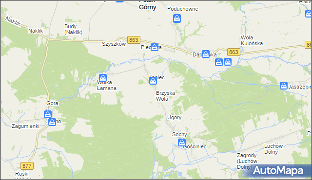 mapa Brzyska Wola, Brzyska Wola na mapie Targeo