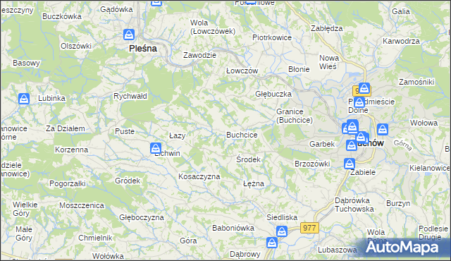 mapa Buchcice, Buchcice na mapie Targeo