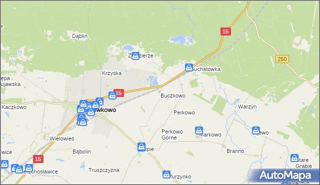 mapa Buczkowo gmina Gniewkowo, Buczkowo gmina Gniewkowo na mapie Targeo