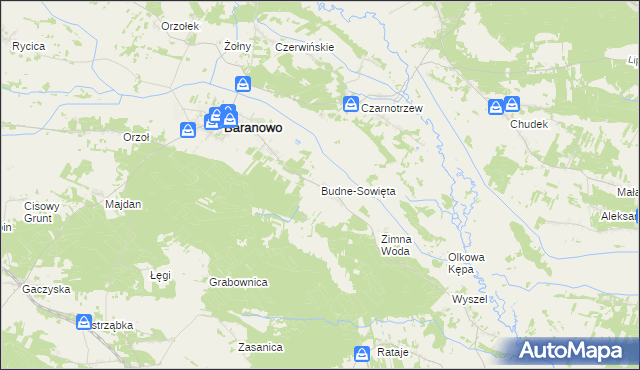 mapa Budne-Sowięta, Budne-Sowięta na mapie Targeo