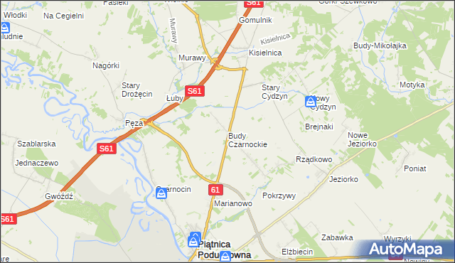 mapa Budy Czarnockie, Budy Czarnockie na mapie Targeo