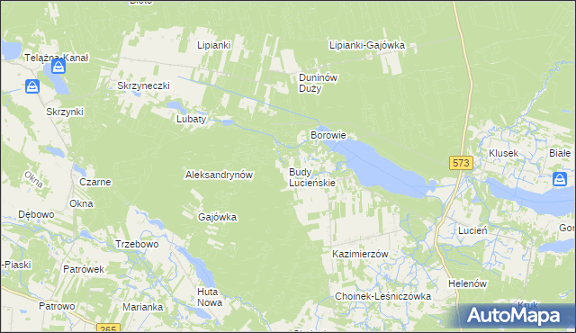 mapa Budy Lucieńskie, Budy Lucieńskie na mapie Targeo
