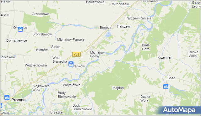 mapa Budy Michałowskie gmina Warka, Budy Michałowskie gmina Warka na mapie Targeo