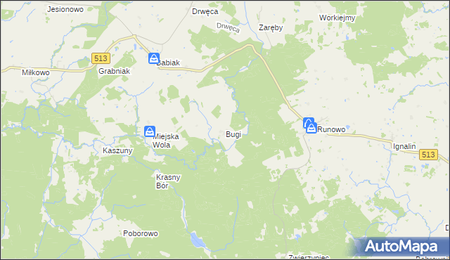 mapa Bugi, Bugi na mapie Targeo