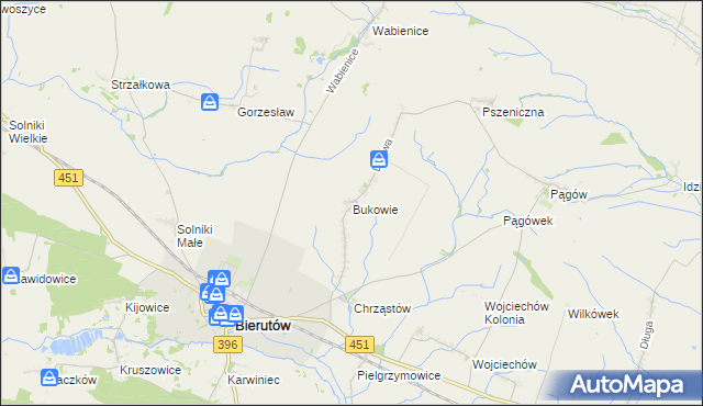 mapa Bukowie gmina Wilków, Bukowie gmina Wilków na mapie Targeo