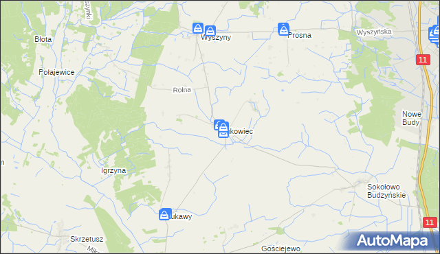 mapa Bukowiec gmina Budzyń, Bukowiec gmina Budzyń na mapie Targeo