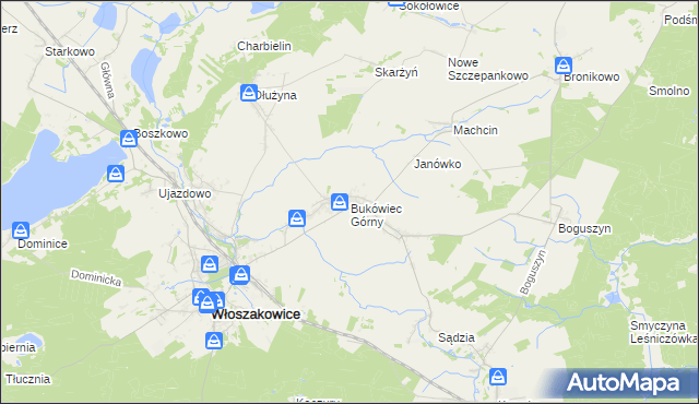 mapa Bukówiec Górny, Bukówiec Górny na mapie Targeo