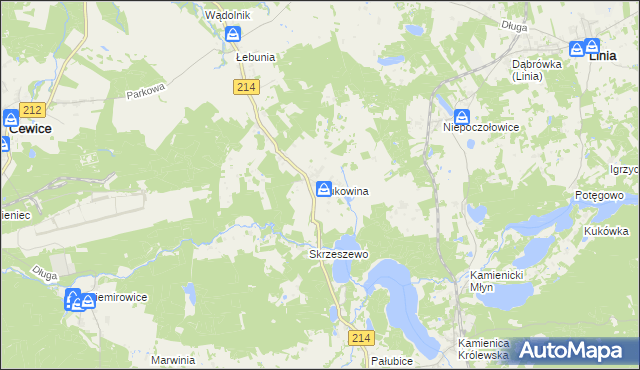 mapa Bukowina gmina Cewice, Bukowina gmina Cewice na mapie Targeo