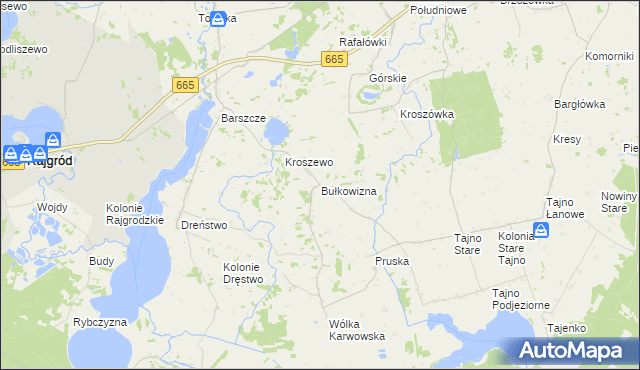 mapa Bułkowizna, Bułkowizna na mapie Targeo