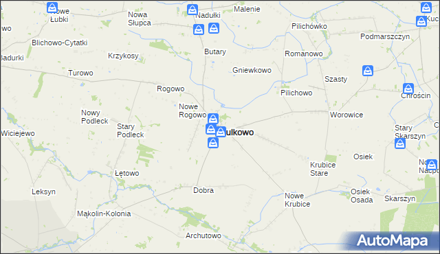 mapa Bulkowo, Bulkowo na mapie Targeo