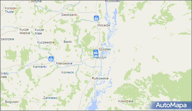 mapa Burzyn gmina Jedwabne, Burzyn gmina Jedwabne na mapie Targeo