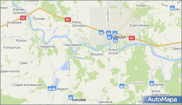 mapa Bużyska, Bużyska na mapie Targeo