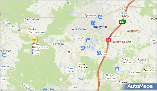 mapa Cegielnia gmina Radzymin, Cegielnia gmina Radzymin na mapie Targeo
