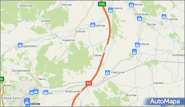 mapa Celów, Celów na mapie Targeo