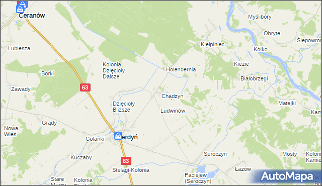 mapa Chądzyń, Chądzyń na mapie Targeo