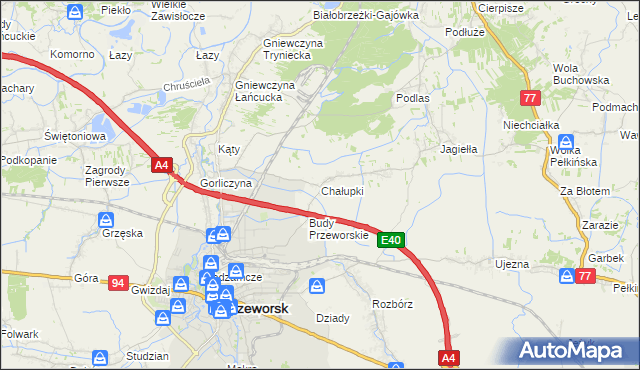 mapa Chałupki gmina Przeworsk, Chałupki gmina Przeworsk na mapie Targeo