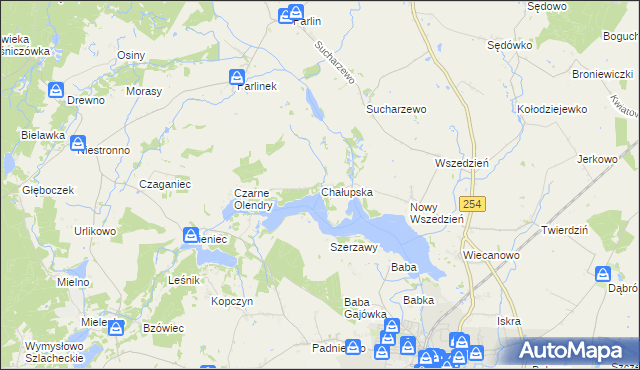 mapa Chałupska gmina Mogilno, Chałupska gmina Mogilno na mapie Targeo