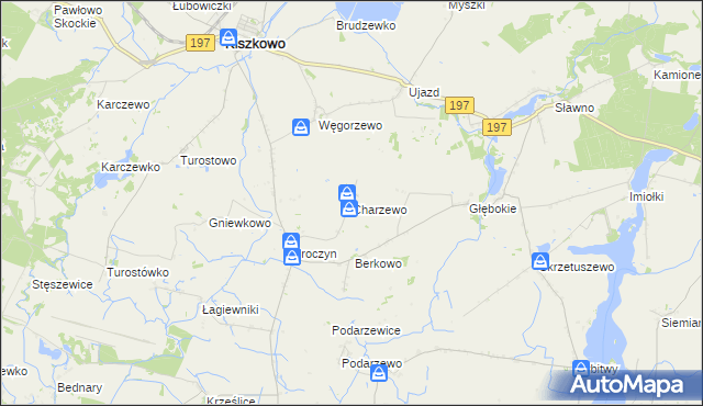 mapa Charzewo, Charzewo na mapie Targeo