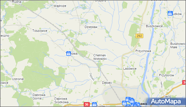 mapa Chełmek Wołowski, Chełmek Wołowski na mapie Targeo