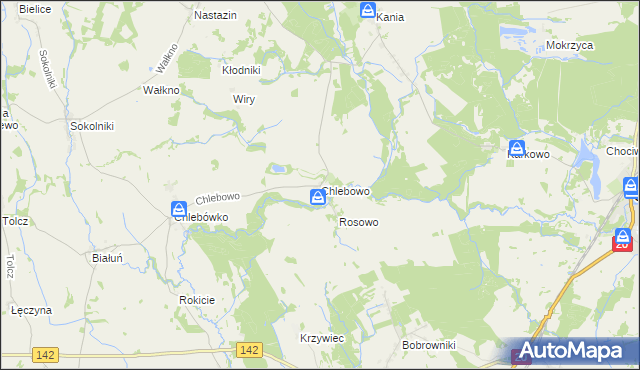 mapa Chlebowo gmina Stara Dąbrowa, Chlebowo gmina Stara Dąbrowa na mapie Targeo