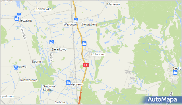 mapa Chludowo, Chludowo na mapie Targeo