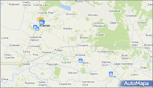 mapa Chmielnik gmina Kramsk, Chmielnik gmina Kramsk na mapie Targeo