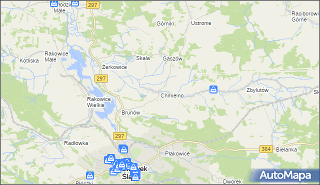 mapa Chmielno gmina Lwówek Śląski, Chmielno gmina Lwówek Śląski na mapie Targeo